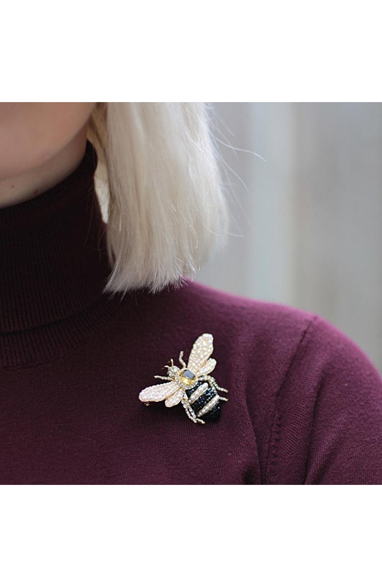 Bill Skinner Studio Bejewelled & Pearl Bee Brooch, Alternate, color, Bejewelled & Pearl Bee
