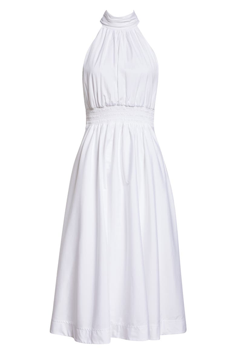 Kinny Smocked Cotton Blend Midi Dress, Alternate, color, WHITE