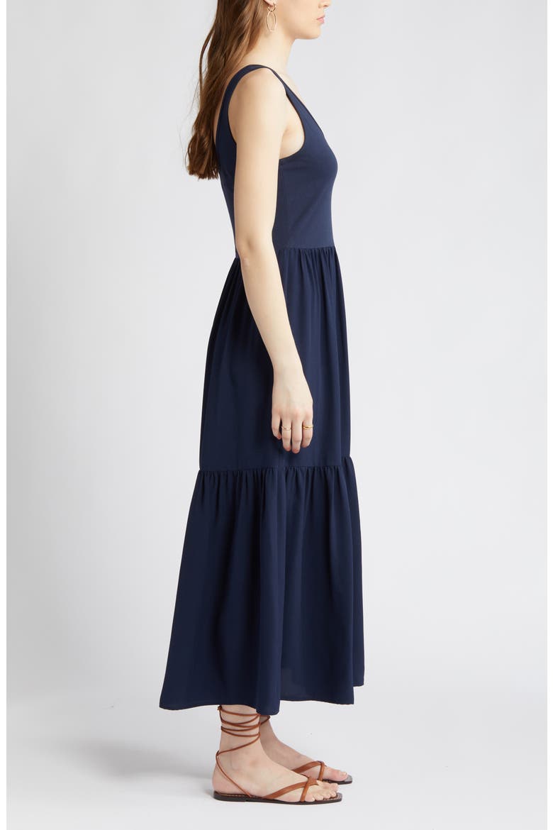 Mixed Media Tank Maxi Sundress, Alternate, color, NAVY BLAZER