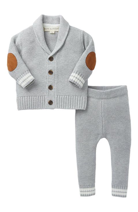 Baby Organic Cotton Cardigan and Sweater Legging Set