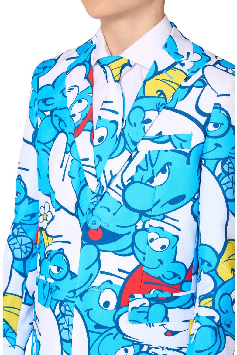Kids' The Smurfs Two-Piece Suit & Tie Set, Alternate, color, BLUE MULTI