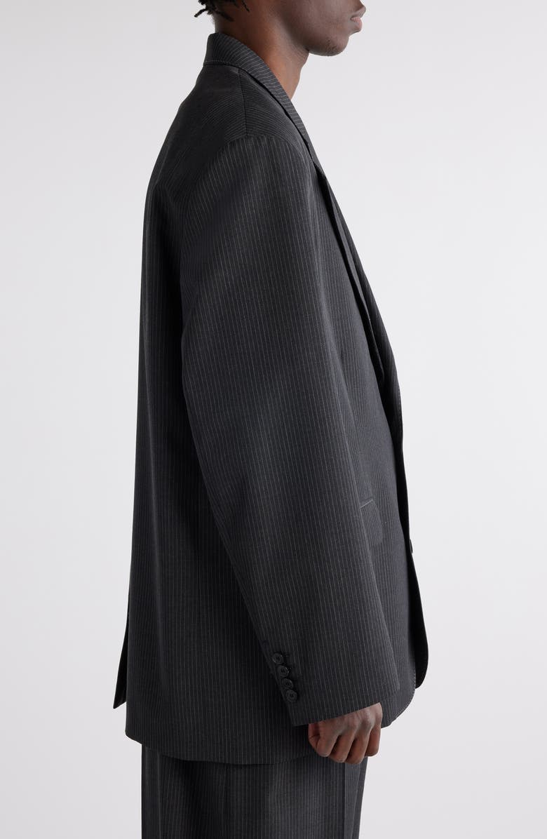 Acne Studios Pinstripe Relaxed Fit Blazer, Alternate, color, Anthracite Grey