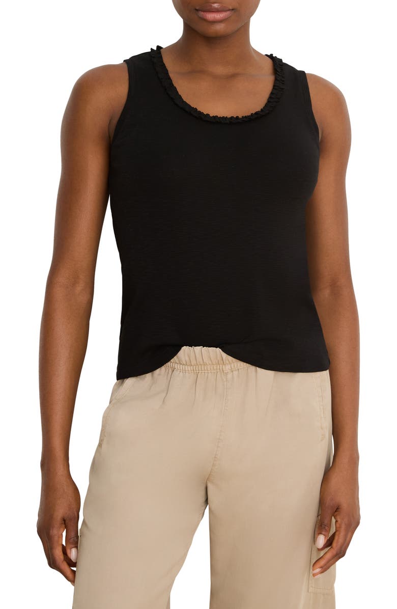 NZT by NIC+ZOE Ruffle Neck Tank, Main, color, Black Onyx