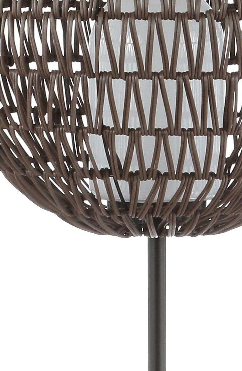 JONATHAN Y Bea 61" Outdoor Woven Globe LED Floor Lamp, Coffee/Black, Alternate, color, Coffee/Black