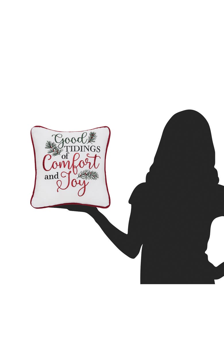 C&F Home Tidings of Comfort & Joy Christmas Pillow, 10" x 10", Alternate, color, Green
