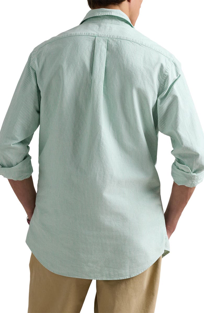Polo Ralph Lauren Stripe Classic Fit Oxford Button-Down Shirt, Alternate, color, Summer Emerald/ White