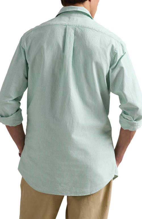 Polo Ralph Lauren Stripe Classic Fit Oxford Button-down Shirt In Summer Emerald/white
