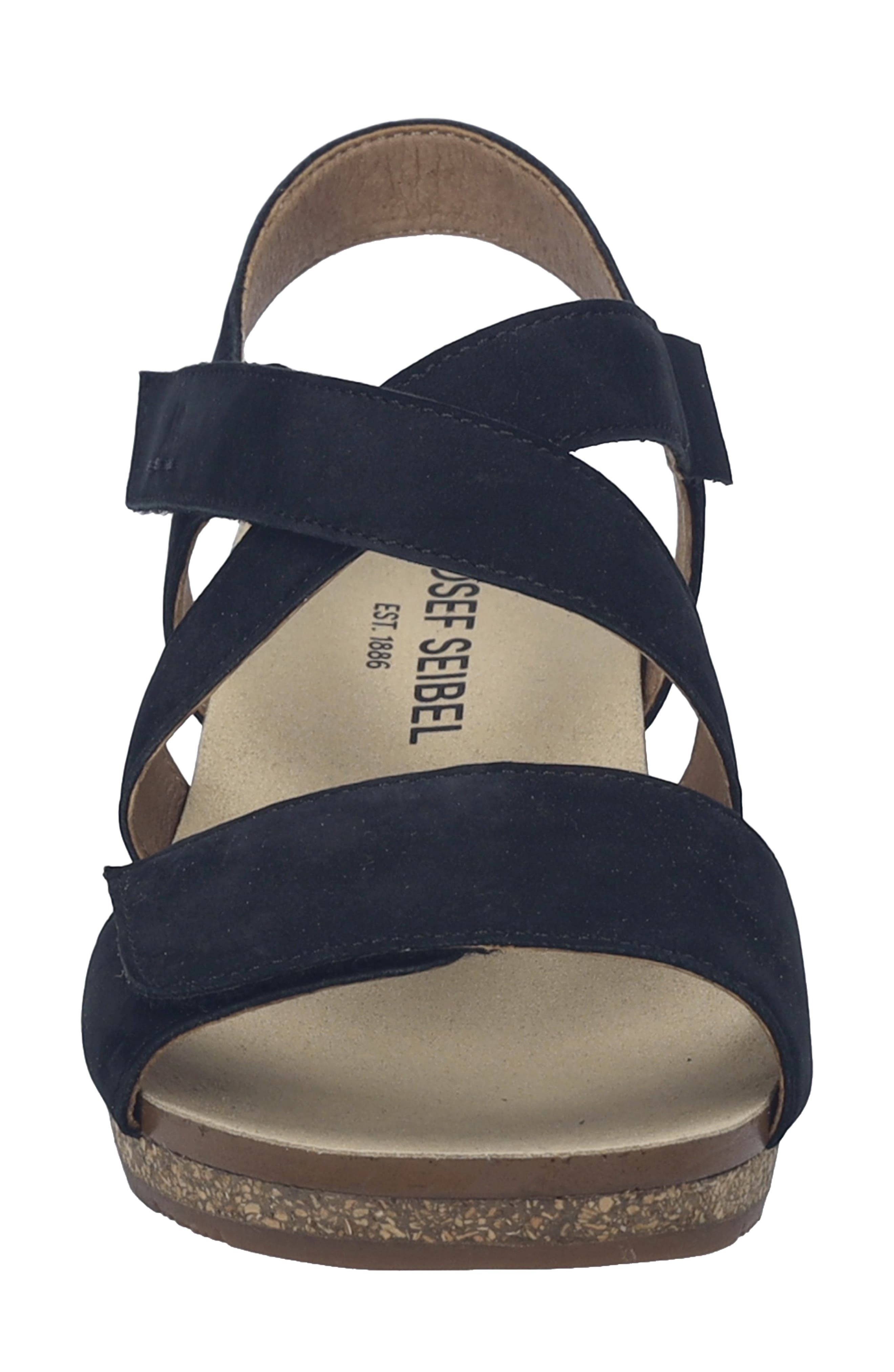 Josef Seibel Grace Ankle Strap Block Heel Sandal, Alternate, color, Black