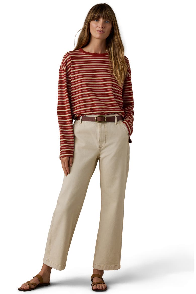 Stripe Sunwashed Organic Cotton Top, Alternate, color, REDWOOD STRIPE
