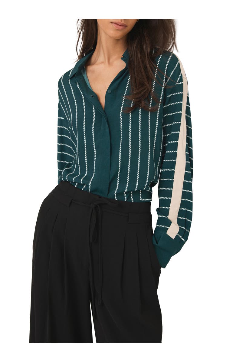MINT VELVET Striped Shirt, Main, color, Green
