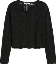 FRAME Cotton Crochet Cardigan