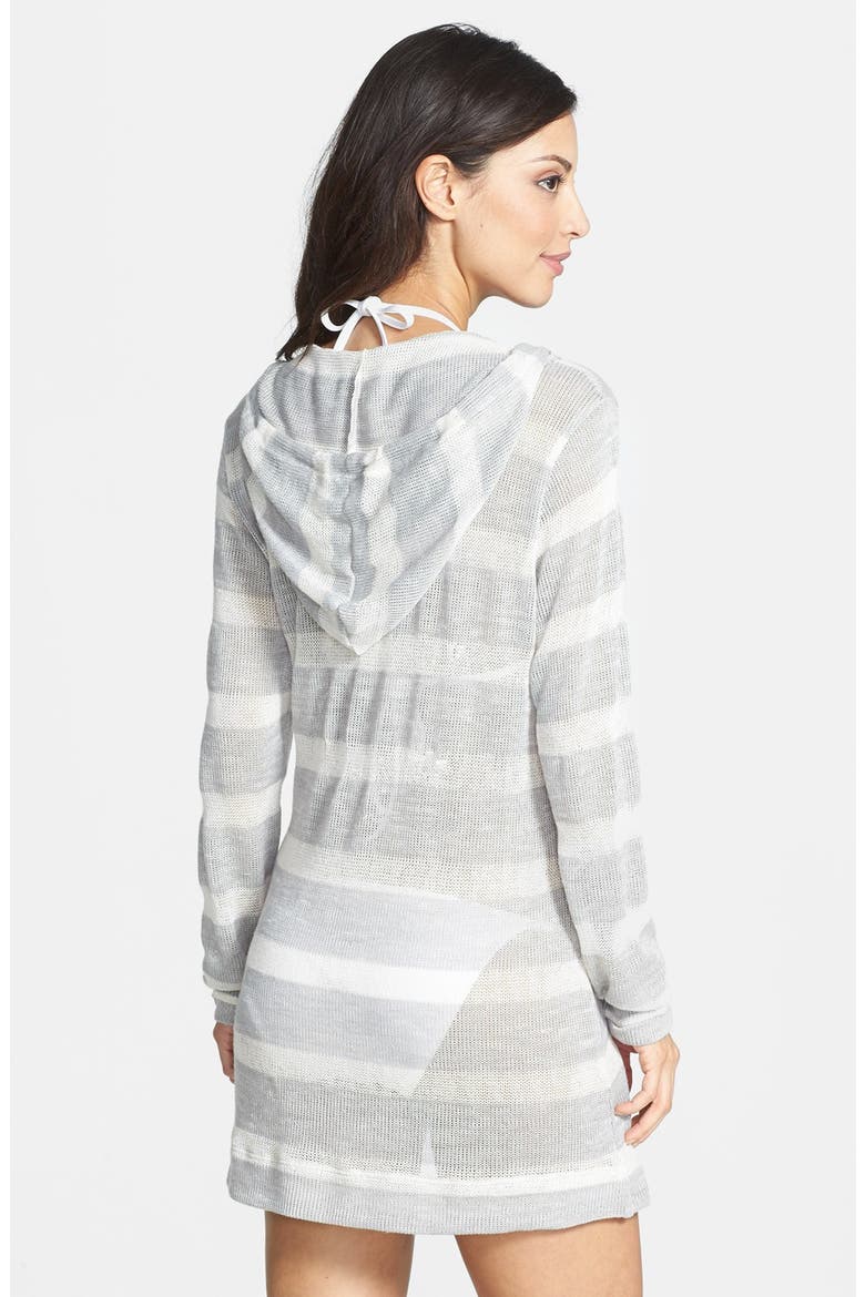 'Hit the Deck' Hooded Cover-Up Tunic, Alternate, color, GREY