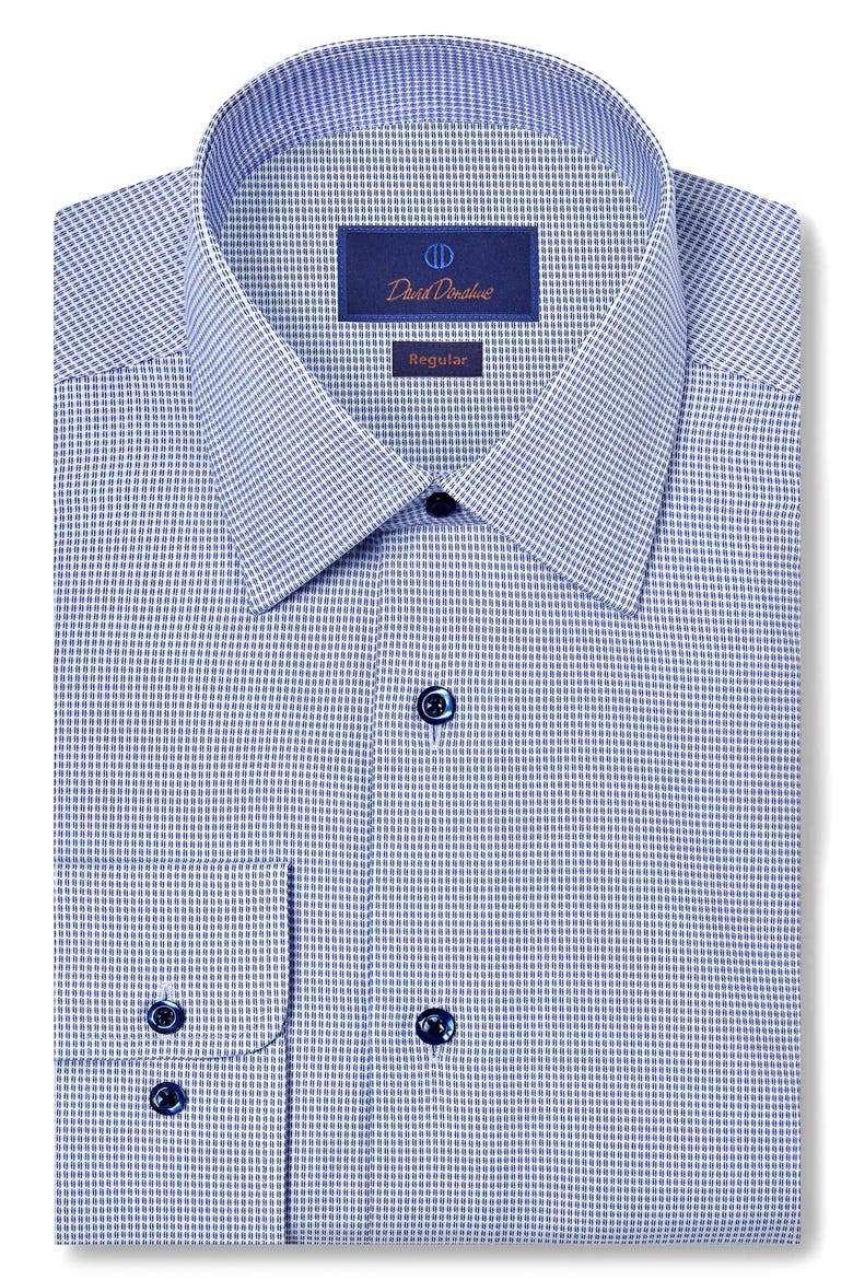 Regular Fit Micro Dobby Dress Shirt, Main, color, BLUE