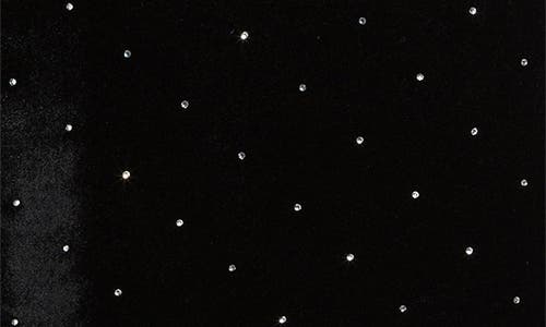 Loveshackfancy Kathy Bow & Rhinestone Halter Velvet Minidress In Black