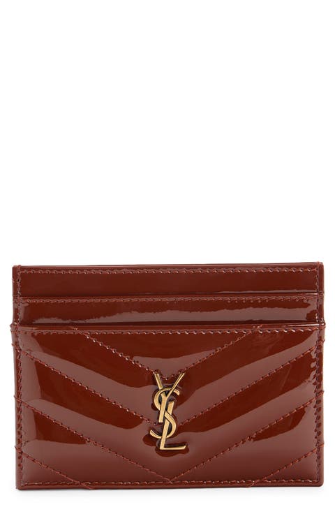 Chevron Glazed Leather Card Case