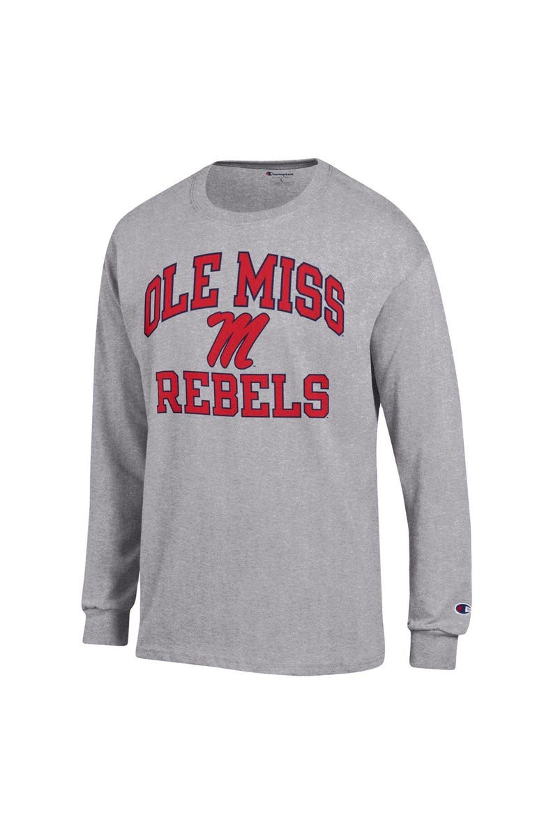 Champion Men's Champion Heather Gray Ole Miss Rebels High Motor Long Sleeve T-Shirt, Alternate, color,