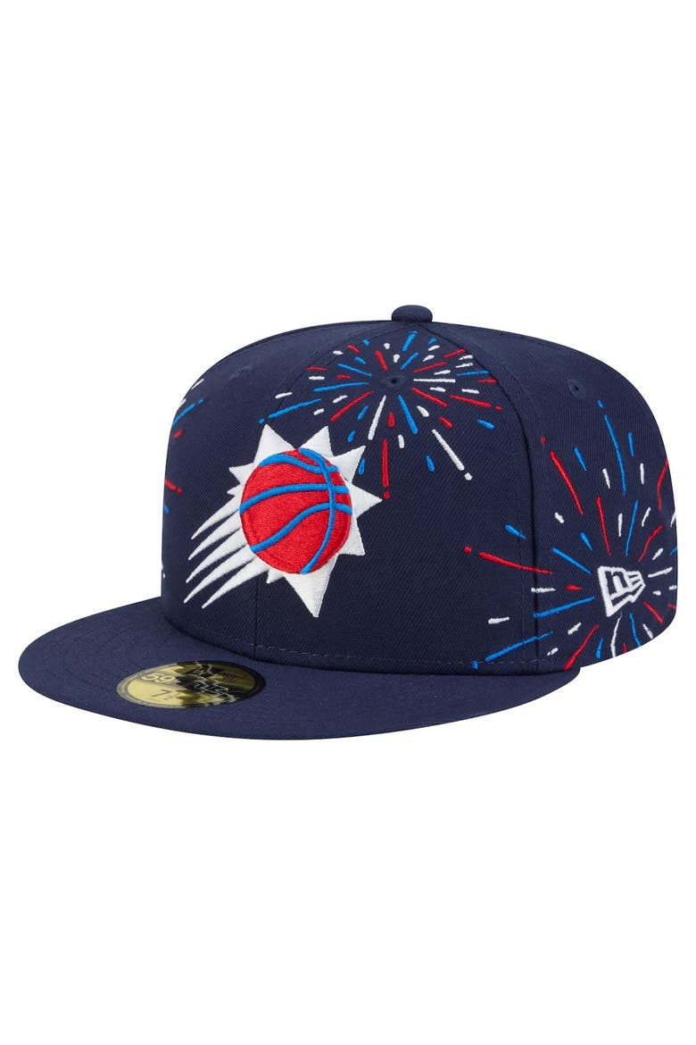 Men's New Era  Navy Phoenix Suns Americana Fireworks 59FIFTY Fitted Hat, Main, color, Navy
