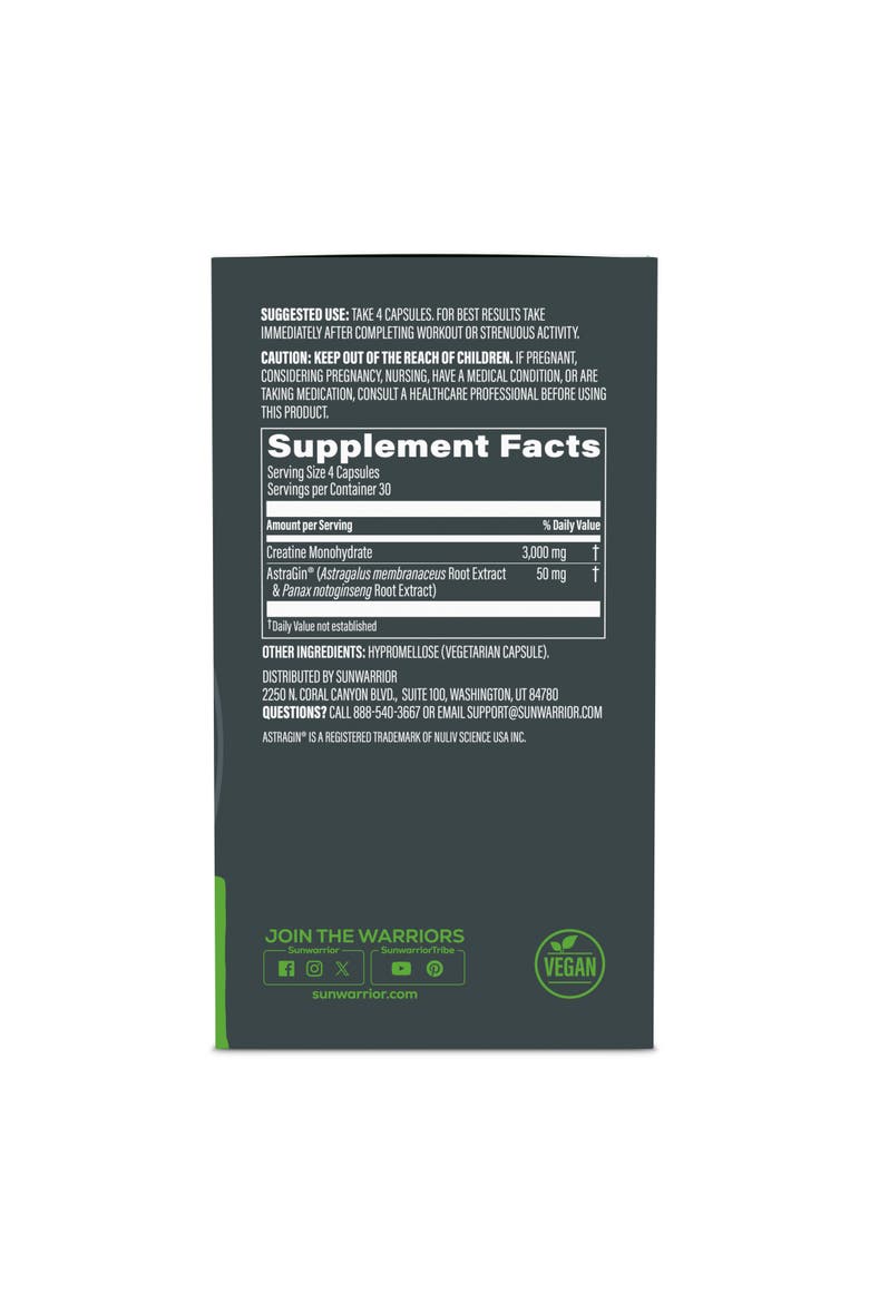 Active Creatine 3000 & AstraGin Capsules, 120ct Bottle, Alternate, color, No Color