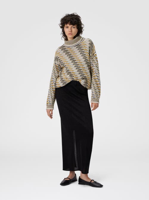 Missoni Metallic-detail Slit Skirt In Black