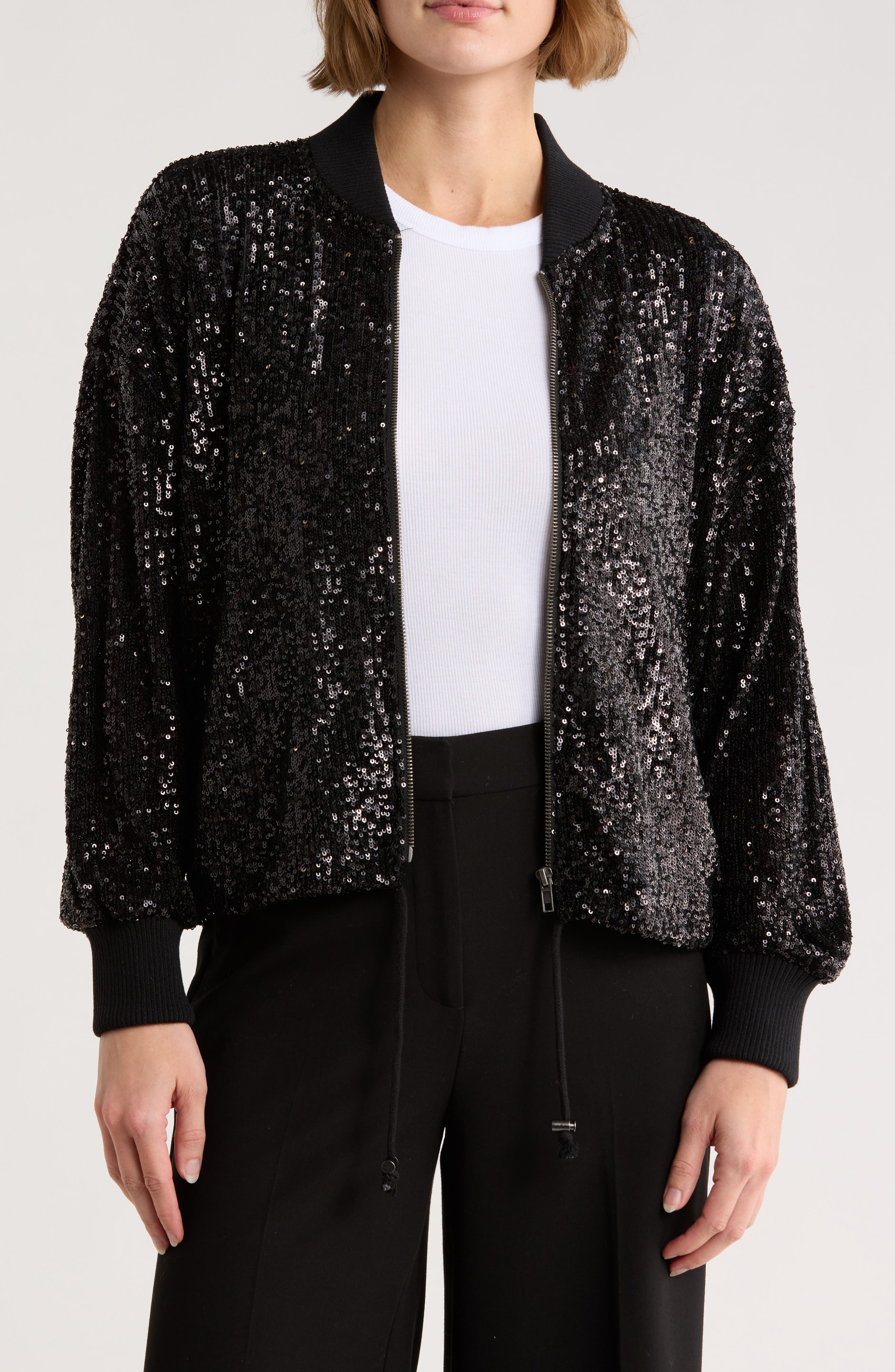 Love Token Cindy Sequin Bomber Jacket