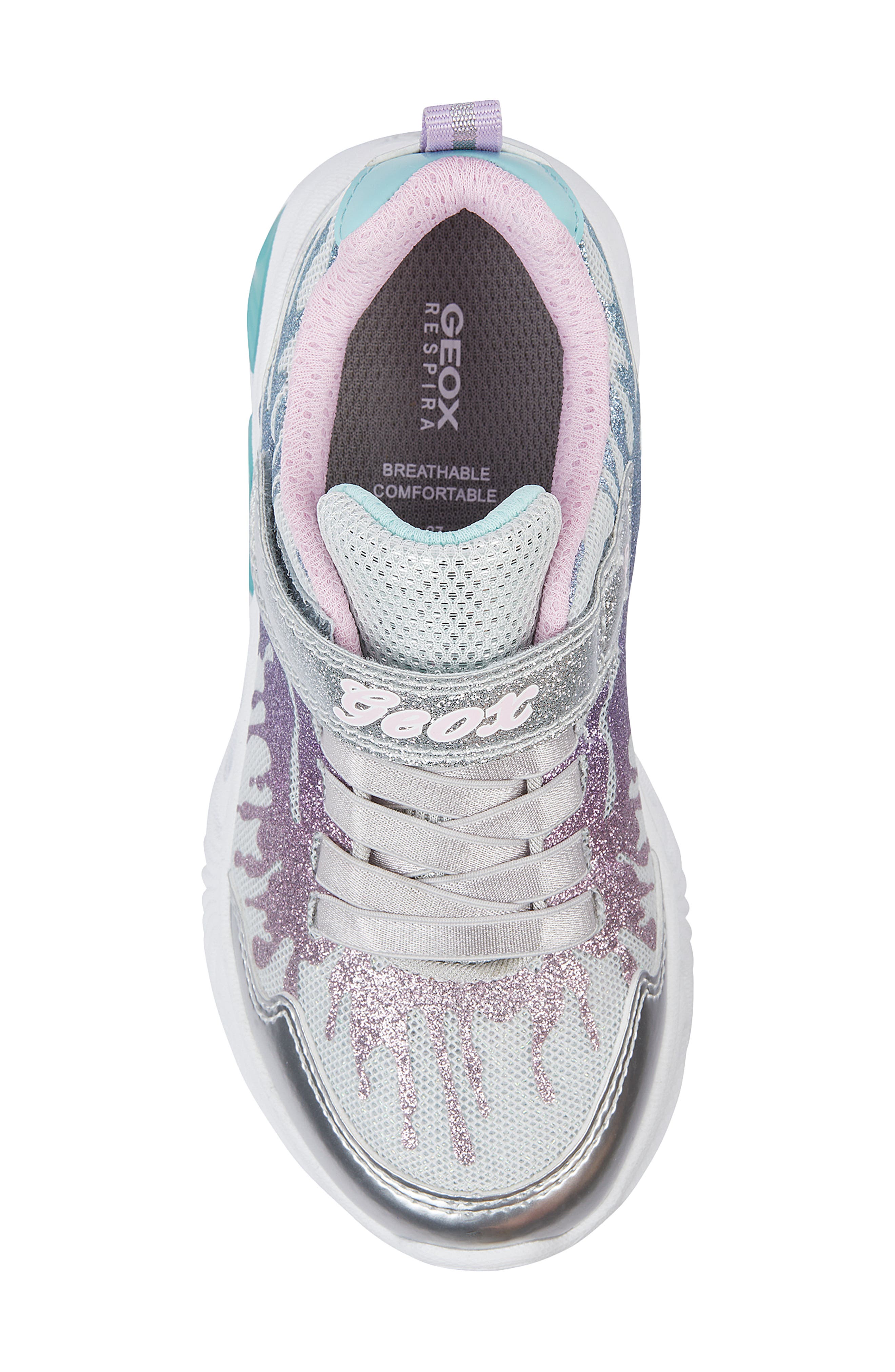 Geox Kids' Assister Light-Up Sneaker, Alternate, color, 