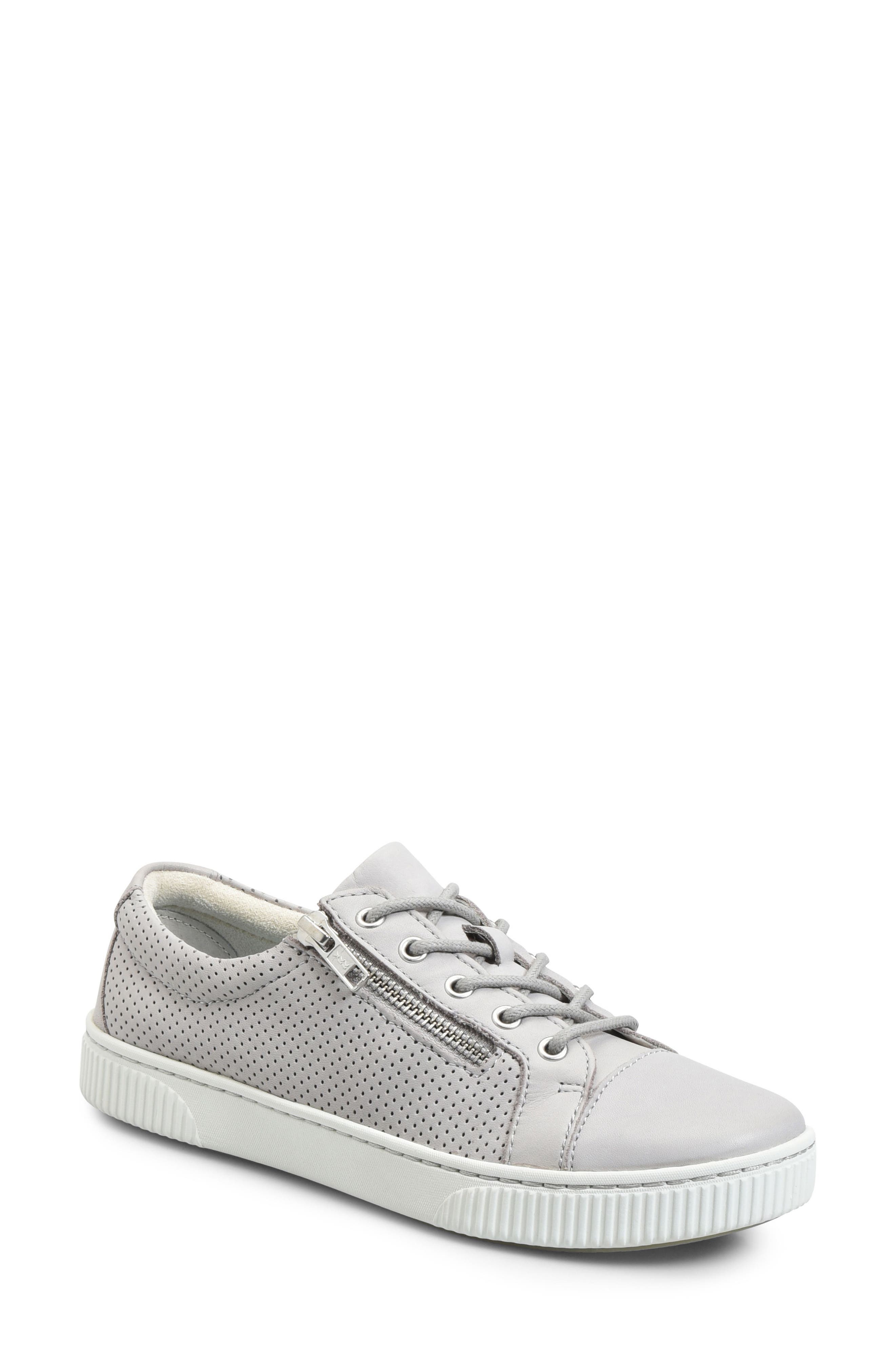 Tamara Perforated Sneaker, Main, color, LIGHT GREY LEATHER