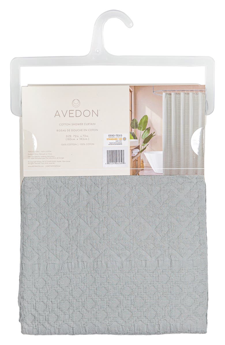 ARTISAN 34 Textured Cotton Shower Curtain, Alternate, color, Grey