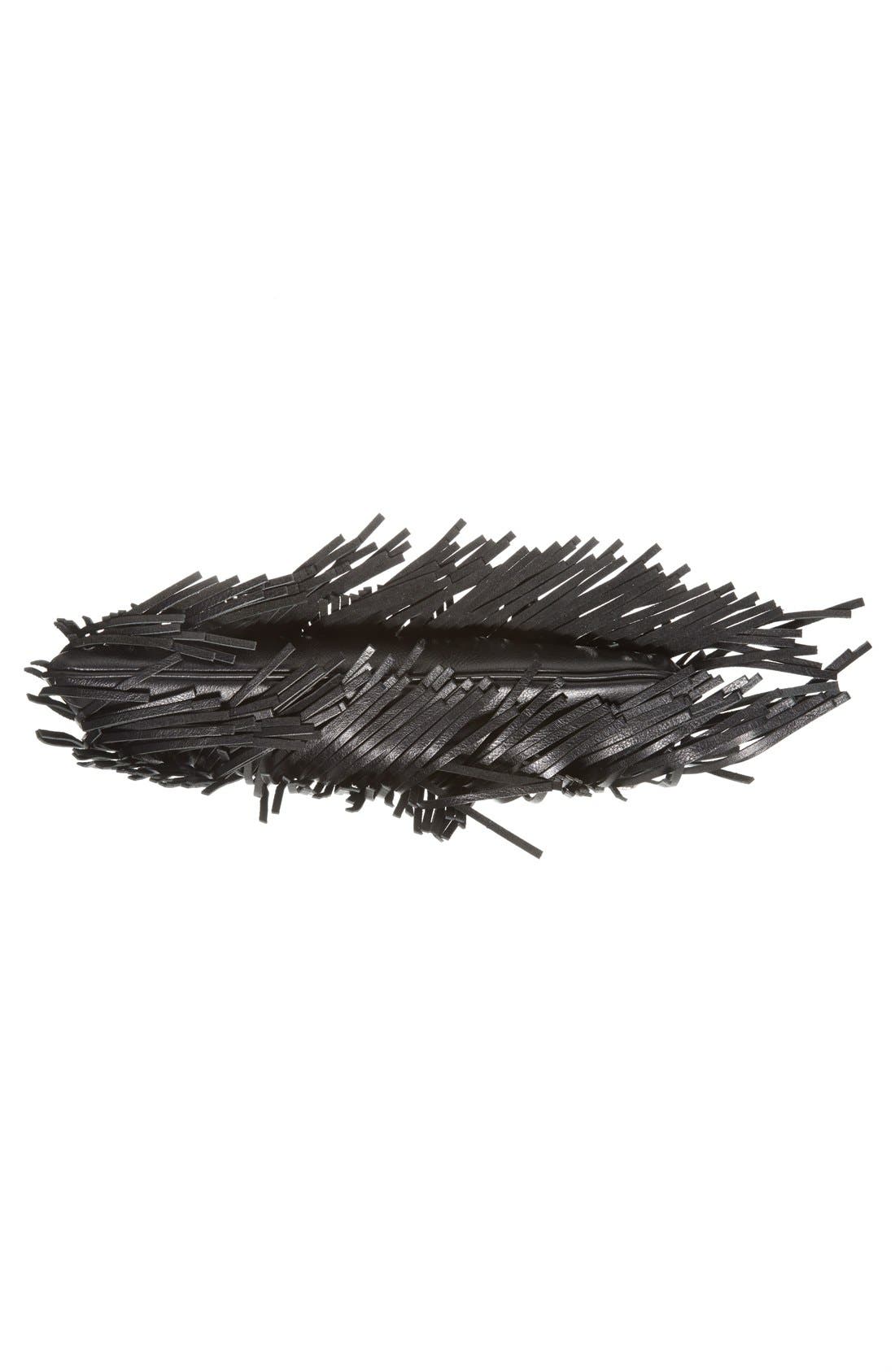 'Large Finn' Clutch, Alternate, color, BLACK/ SILVER