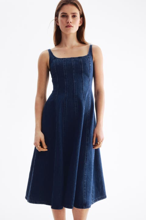 Denim midi dress