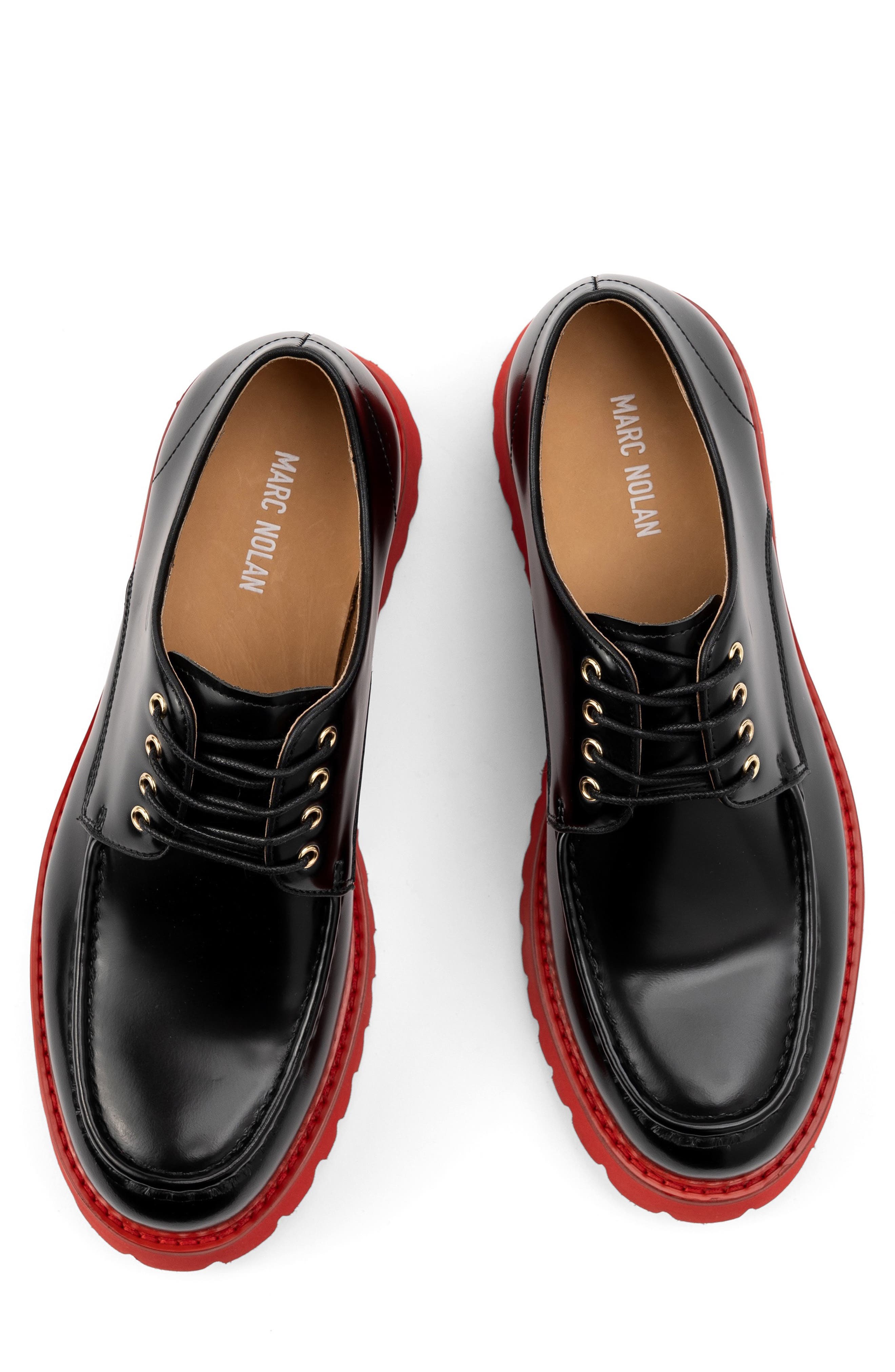 MARC NOLAN Luca Lug Sole Derby, Alternate, color, Black/ Red