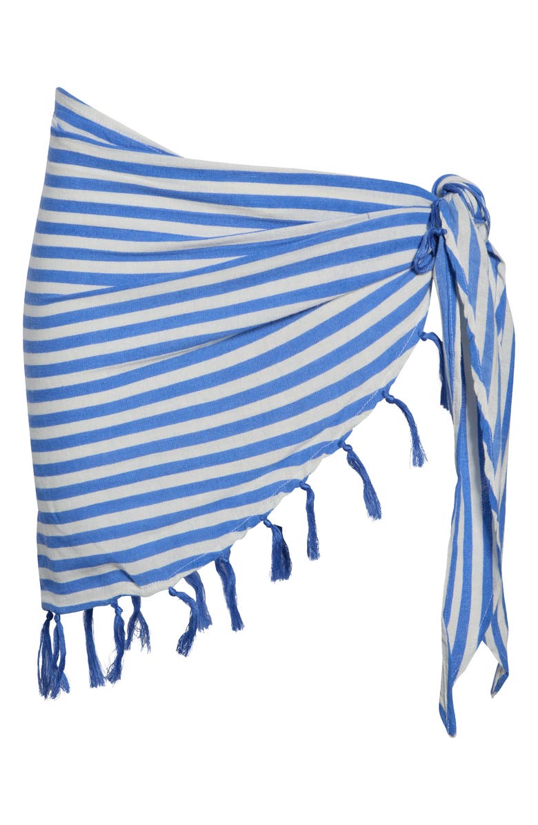 Vitamin A<sup>®</sup> Sirena Tassel Linen Blend Sarong, Alternate, color, Coastal Stripe