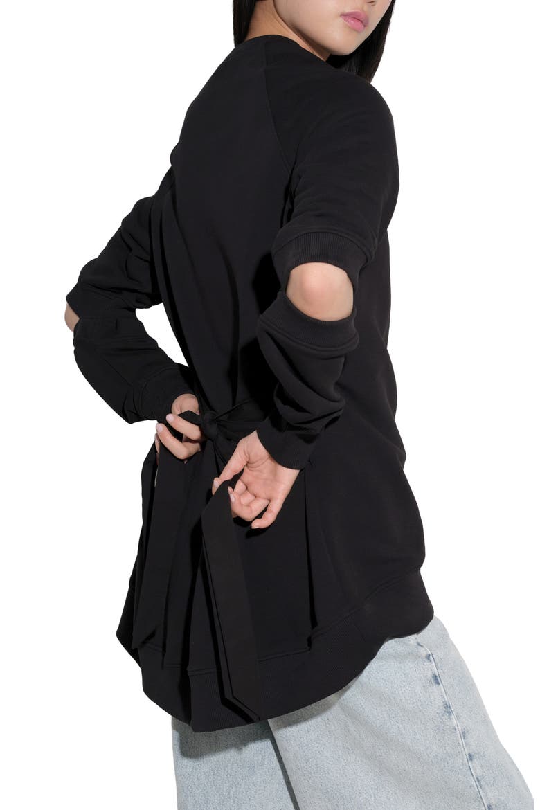 Mavi Elbow Cutout Sweatshirt, Alternate, color, BLACK