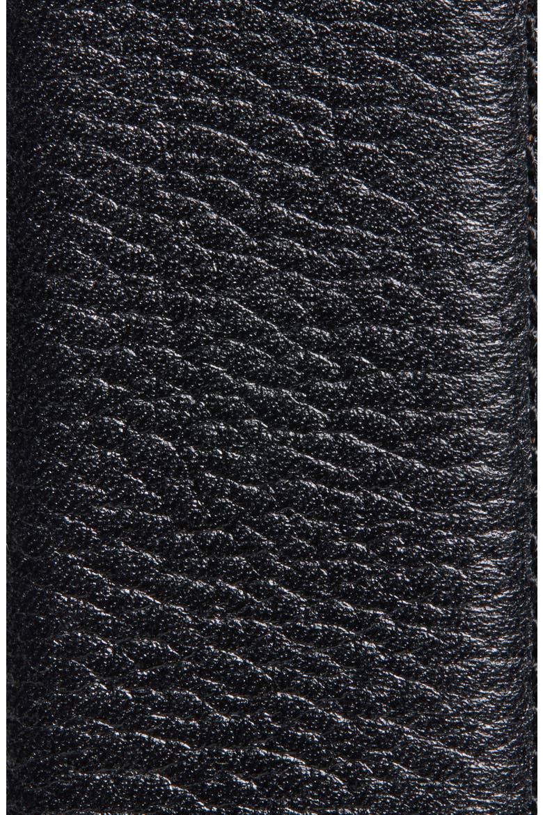 Cora Oval Buckle Leather Belt, Alternate, color, BLACK- GOLD