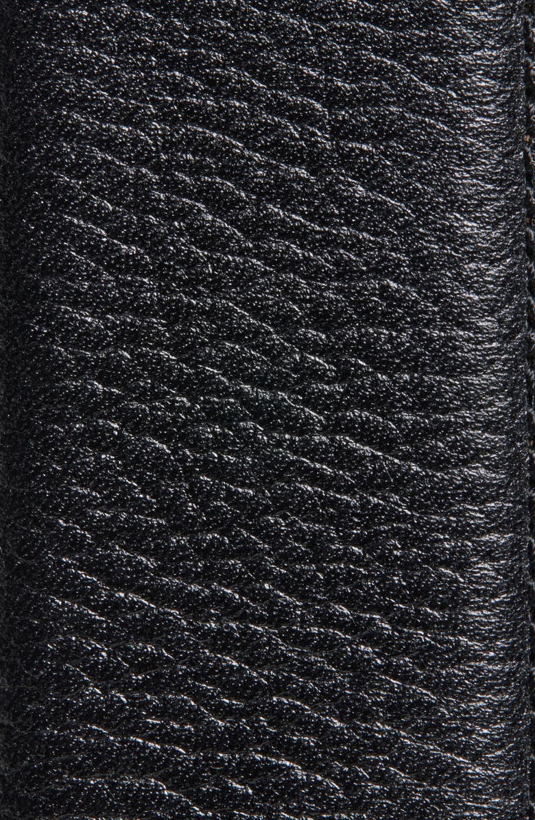 Nordstrom Cora Oval Buckle Leather Belt, Alternate, color, Black- Gold