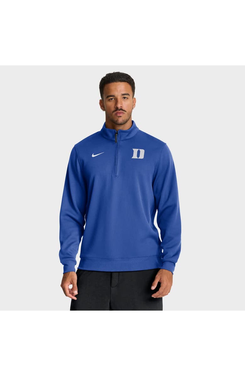 Nike Men's Nike Royal Duke Blue Devils 2025 Coaches Premium Dri-FIT Half-Zip Pullover, Alternate, color, Royal