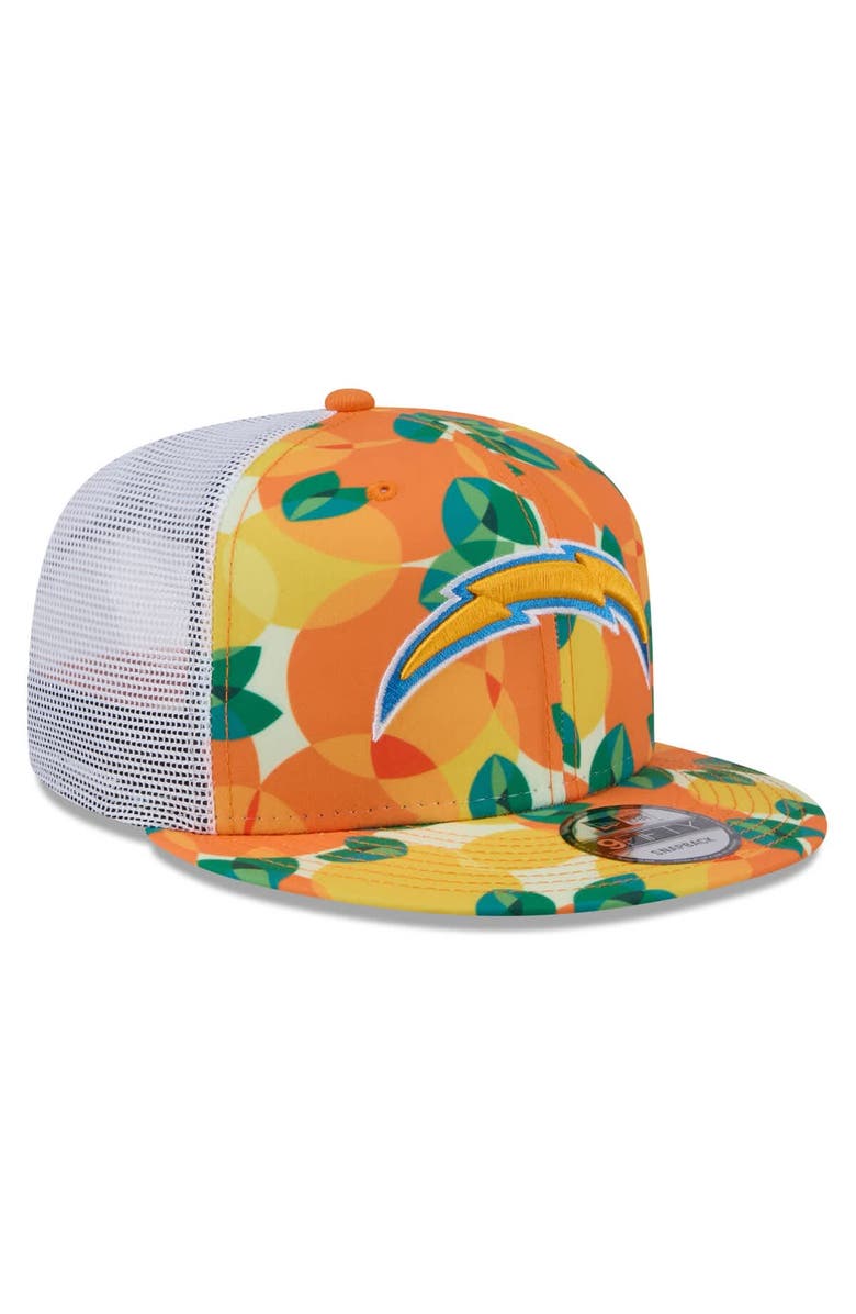 New Era Men's New Era Orange Los Angeles Chargers Citrus 9FIFTY Trucker Snapback Hat, Alternate, color, Orange