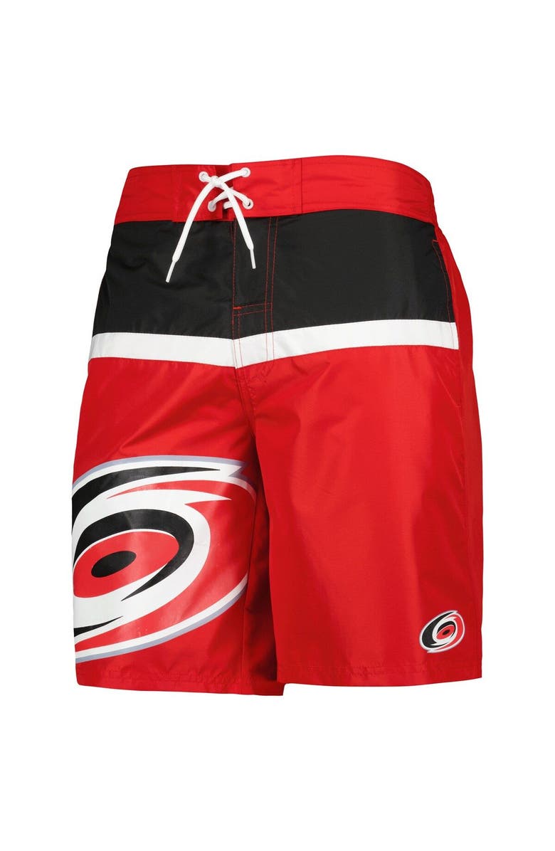 STARTER Men's Starter Red Carolina Hurricanes Sea Wind Swim Trunks, Alternate, color, 