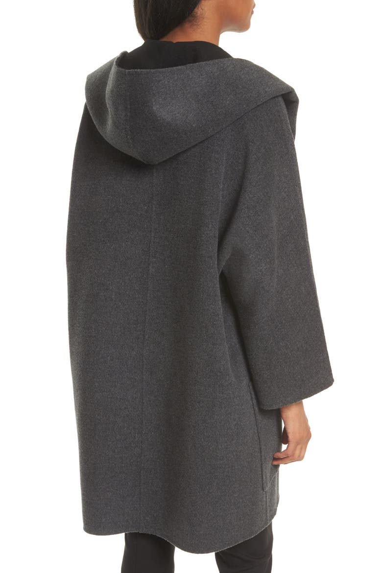 Double Face Wool & Cashmere Coat, Alternate, color, CHARCOAL/ BLACK