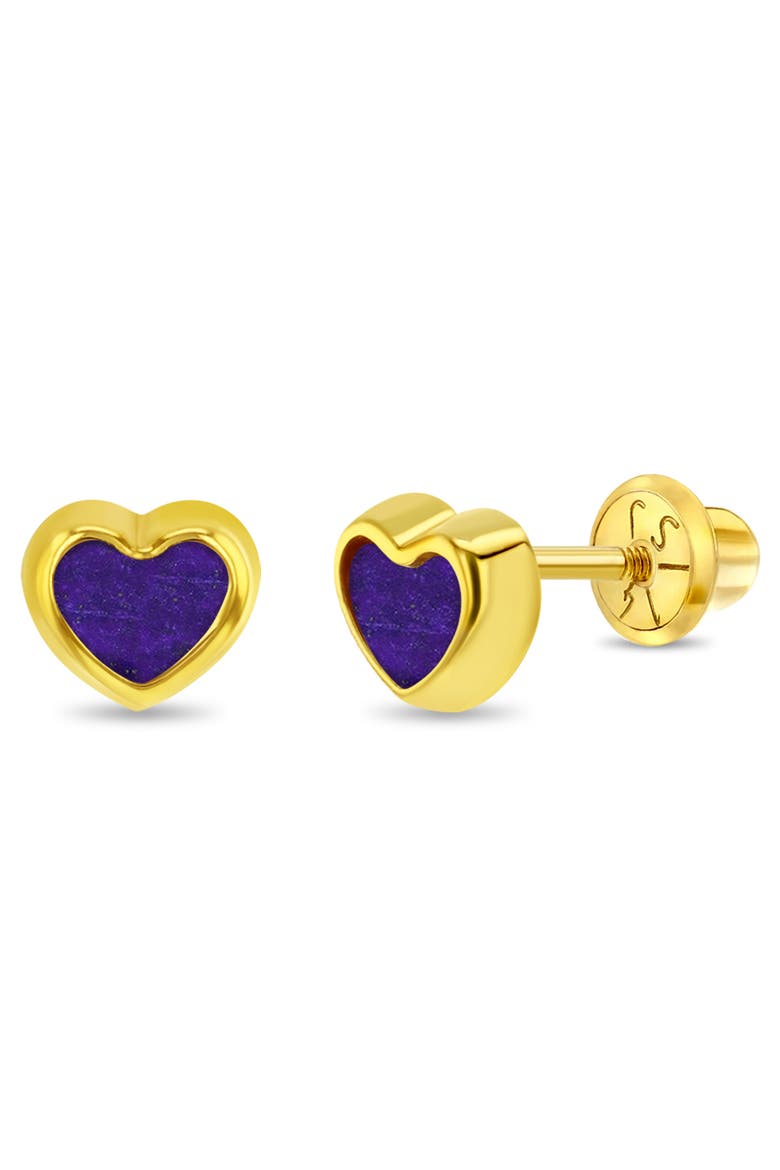 14k Lapis Shaped Earrings, Main, color, Purple Heart
