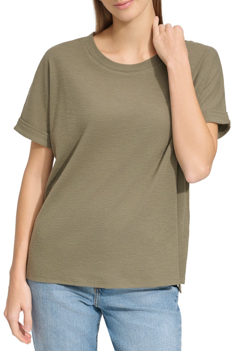Boxy Crewneck T-Shirt, Main, color, DUSTY OLIVE