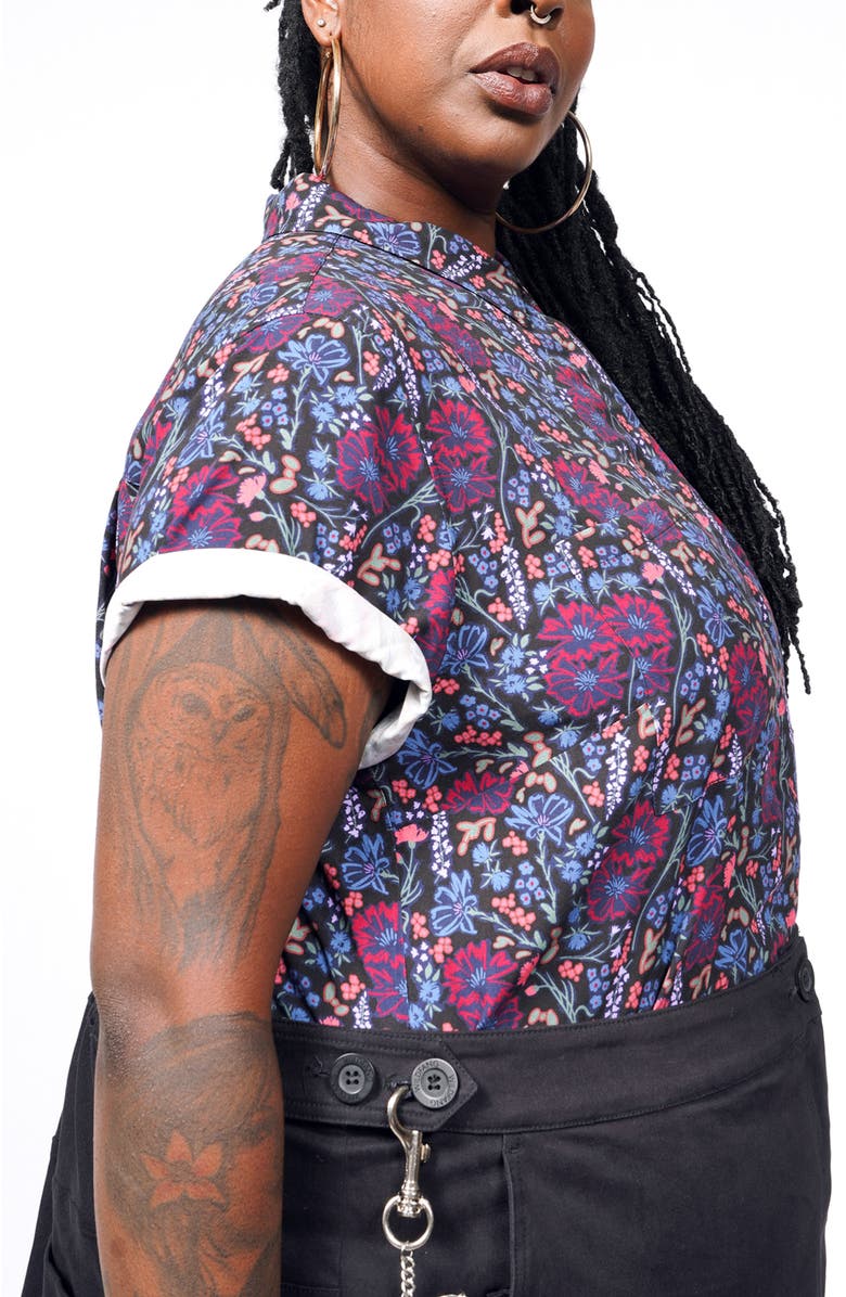 WILDFANG The Empower Button Up, Alternate, color, Cosmos Black Multi