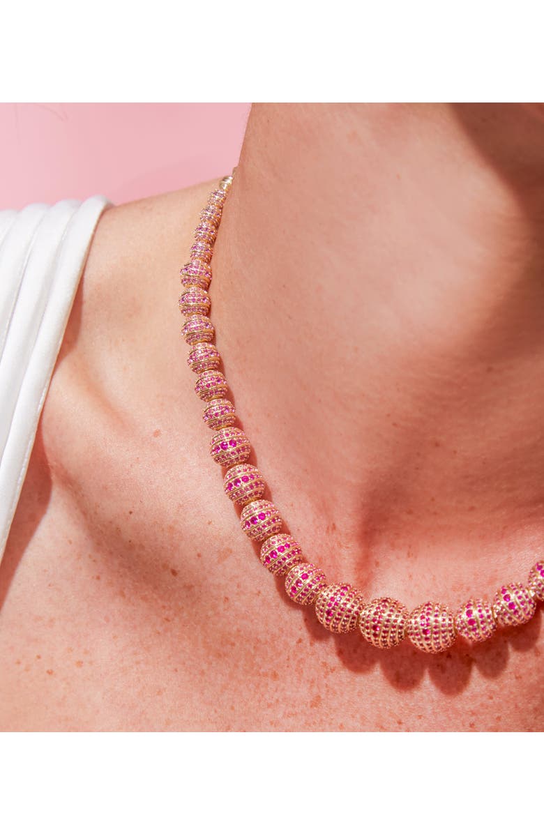 Campbell + Charlotte Revel Large Bead Necklace, Alternate, color, Ruby, Pink Sapphire- Gold