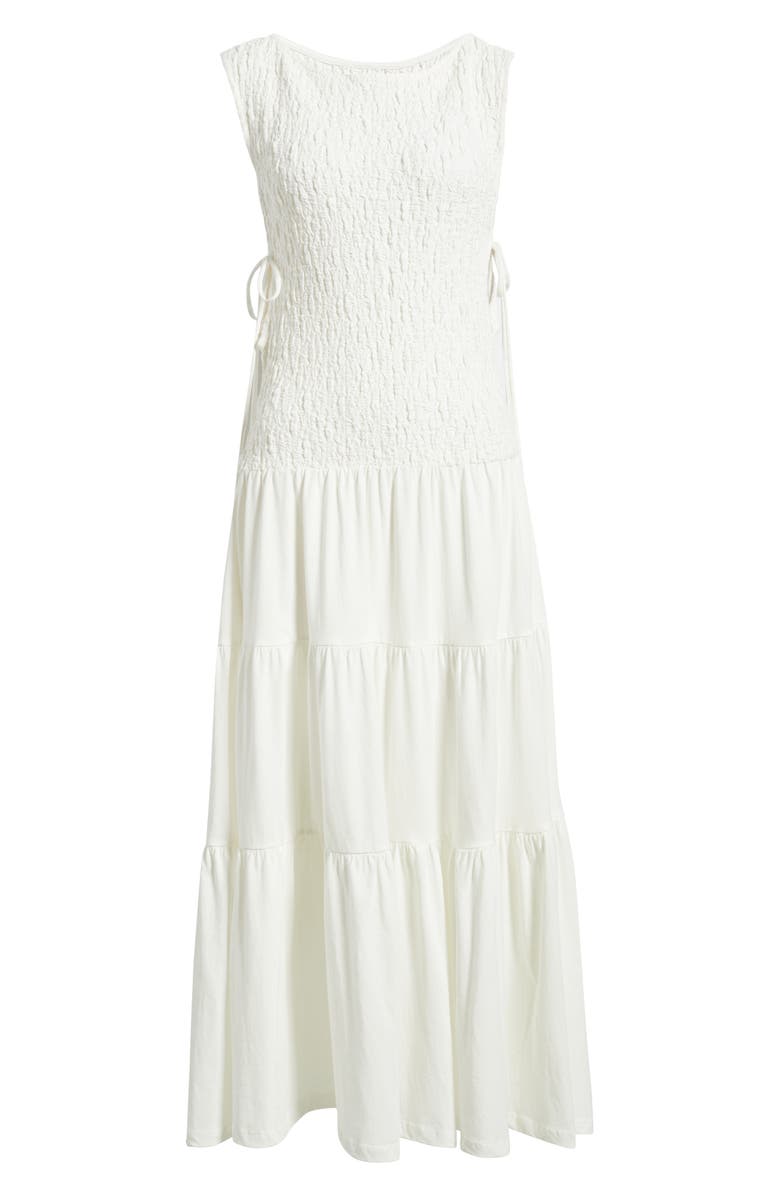 Free People Sterling Smocked Side Tie Maxi Dress, Alternate, color, Ivory