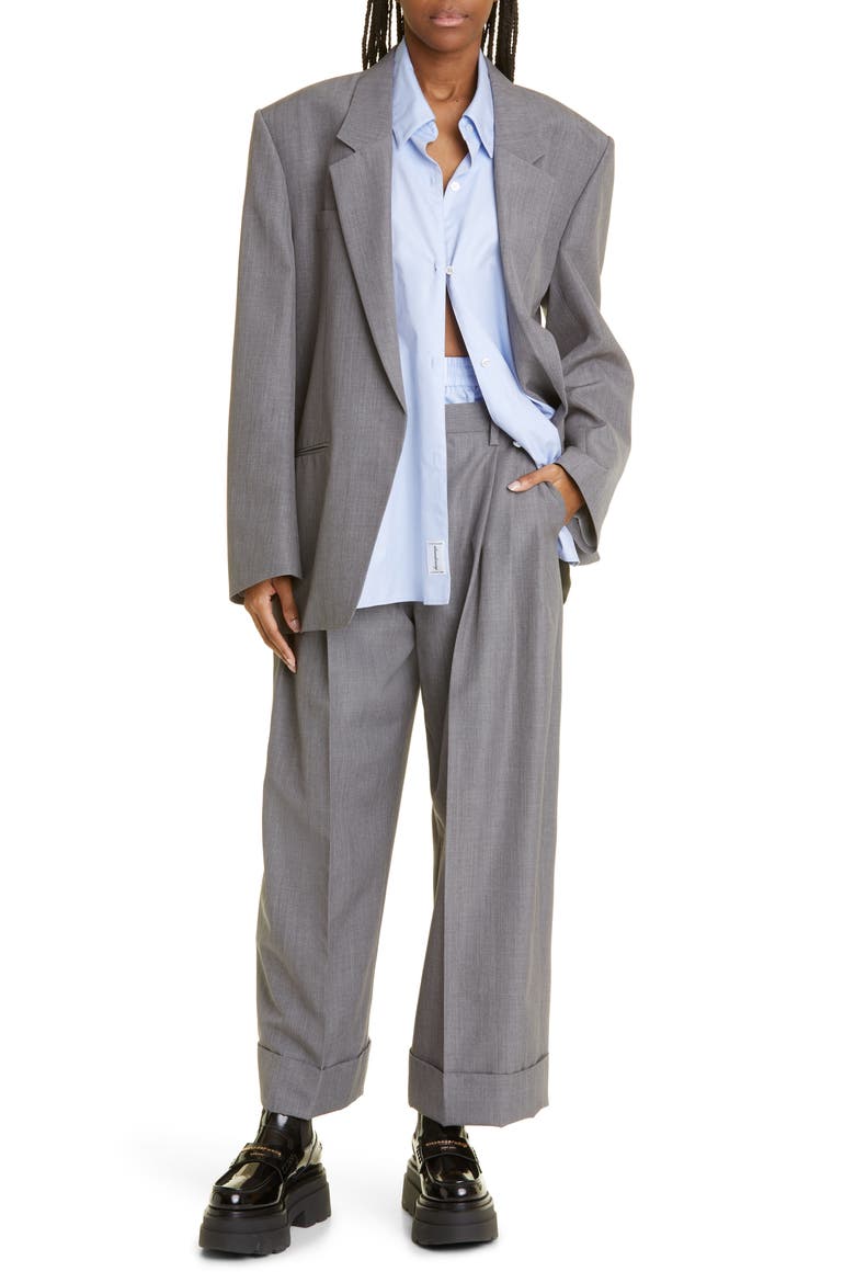 Shirt Inset Blazer, Alternate, color, GREY