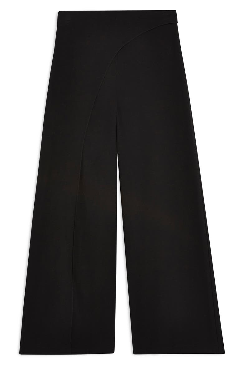 Slash Cropped Palazzo Trousers, Alternate, color, BLACK