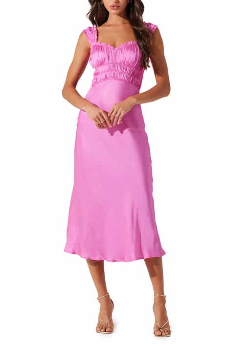 ASTR the Label Enola Smock Bodice Satin Dress