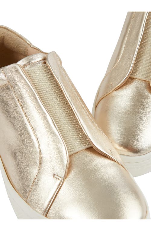 Lk Bennett Joy Metallic Leather Sneaker In Gold