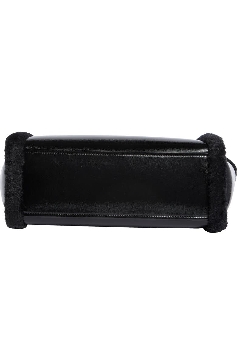 Kate Spade New York jett faux shearling trim tote bag, Alternate, color, Black