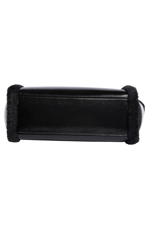 Kate Spade New York Jett Faux Shearling Trim Tote Bag In Black