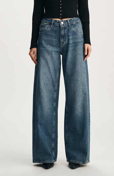 Siena Embellished High Waist Wide Leg Jeans